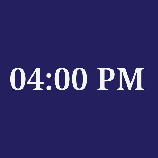 04:00 PM Departure Time